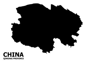 Vector Flat Map of Qinghai Province with Name