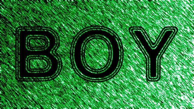 BOY. Looping footage has 4K resolution. Prores 4444. Illustration.