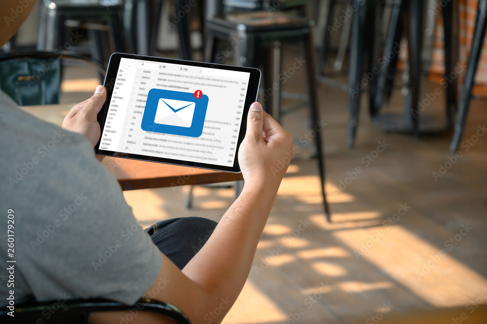 Aufkleber mail communication connection message to mailing contacts phone global letters concept