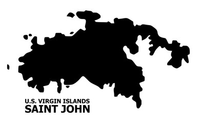 Obraz premium Vector Flat Map of Saint John Island with Caption