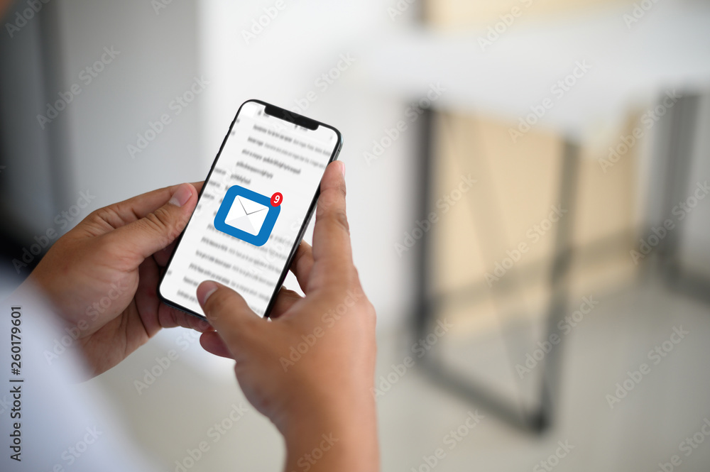 Aufkleber mail communication connection message to mailing contacts phone global letters concept