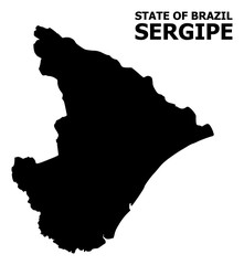 Vector Flat Map of Sergipe State with Name