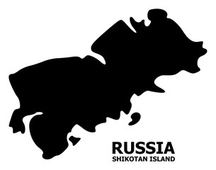 Vector Flat Map of Shikotan Island with Name