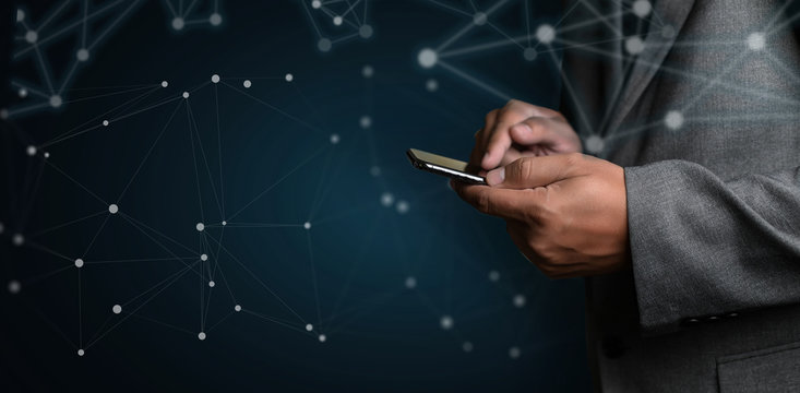  network and data customer connection  cloud based web man network sphere 3D rendering