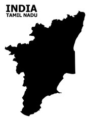 Vector Flat Map of Tamil Nadu State with Name