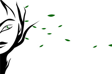 Tree branches, reminiscent of the girl