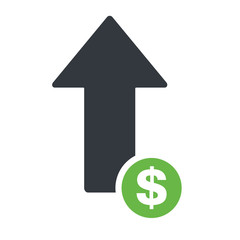 Obraz premium Dollar arrow up line icon. increase banking, finance, profit concept