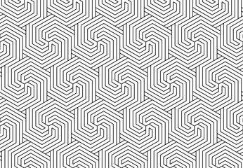 Abstract geometric pattern with stripes, lines. Seamless vector background. White and black ornament. Simple lattice graphic design