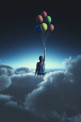 Flying with balloons