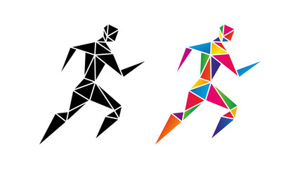 biegacz low poly wektor © Rzoog