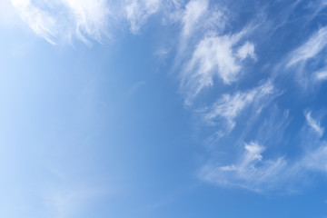 Blue sky and white clouds abstract background.