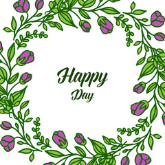 Fototapeta premium Vector illustration style of flower frame for wreath happy day