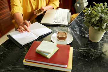 Businesswoman planning her work