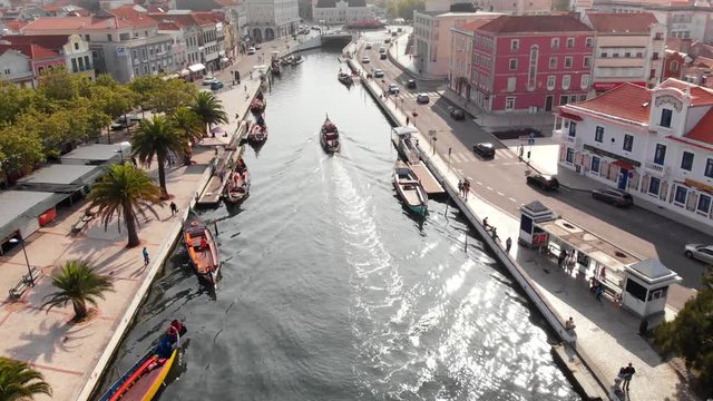 Canal central de Aveiro and surrounding area, Portugal.