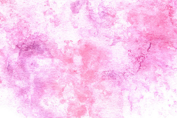Pink watercolor hand painted abstract background.