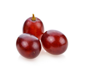 Red grapes isolated on white background