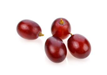 Red grapes isolated on white background