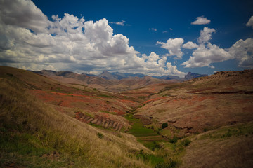 Landscape to Andringitra mountain range, Ihosy, Madagascar