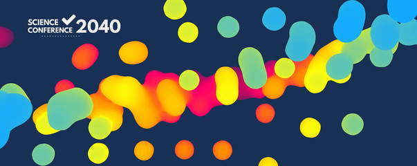 Science conference. Can be used for online courses, master class, seminar, presentation, webinar or lecture. Vector illustration for banner, poster, flyer and magazine page.