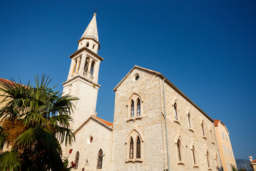Fototapeta na wymiar Budva, Montenegro. Church in old town