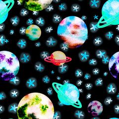 space pattern with planets