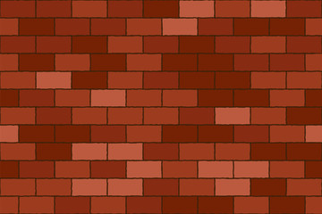 Fototapeta premium Brown brick wall. Vector background. Seamless pattern.