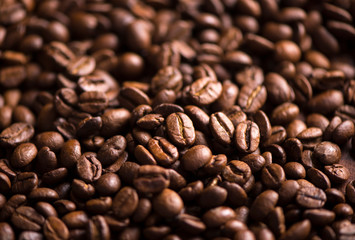 fried bright with smoky grains, coffee beans background