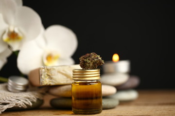 Cannabis oil medical marijuana relax concept