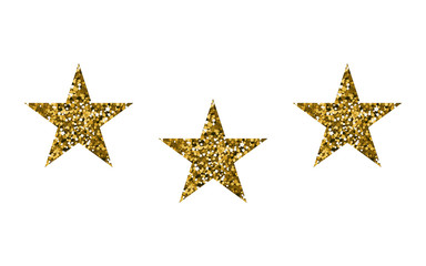 Obraz premium Golden stars on white background.