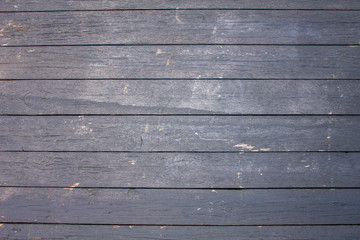an old wooden fence of painted boards with gray peeling paint with cracks and scratches. horizontal lines. rough surface texture