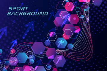Sport colorful background. Vector abstract dynamic banner