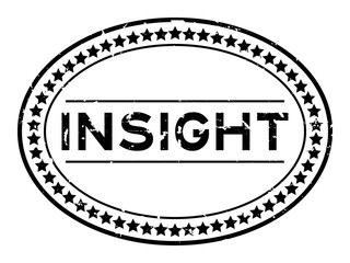 Grunge black insight word oval rubber seal stamp on white background