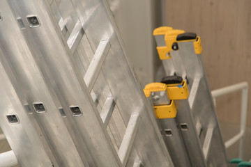 The top of the aluminum ladder.