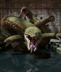 Lernaean hydra's tank please keep out,3d rendering © Joe Therasakdhi