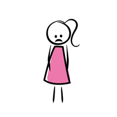 trauriges weibliches Strichmännchen