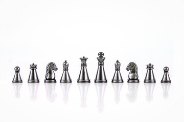 Set of chess figures isolated on the white background