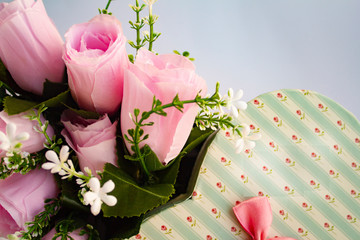 roses love heart valentine's day greeting card