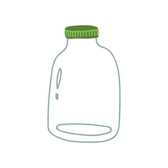 Glass, Jar, Zero Waste Reusable Object, Eco lifestyle Concept Vector Illustration