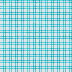 Checkered blue and white grunge seamless pattern
