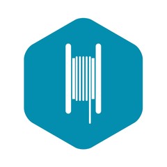 Electric cable in coil icon in simple style isolated on white background. Cable routing symbol