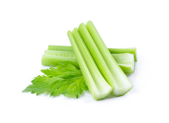 Fresh celery isolated on white background. full depth of field