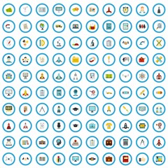 100 science brainstorm icons set in flat style for any design vector illustration