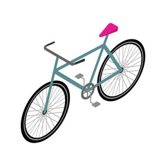 Isometric Bicycle Icon. Isolated vector. Travel and Eco Transport Concept Illustration.