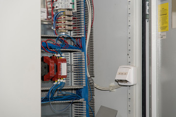 Part of the switchboard with electronics.