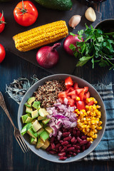 Mexican salad with quinoa and vegetables