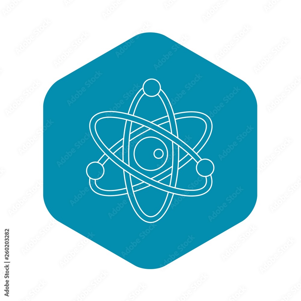 Poster model of atom icon. outline illustration of model of atom vector icon for web