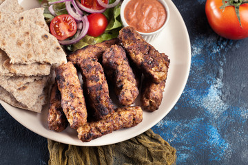 Kebapche or cevapcici, balkan minced meat kebab