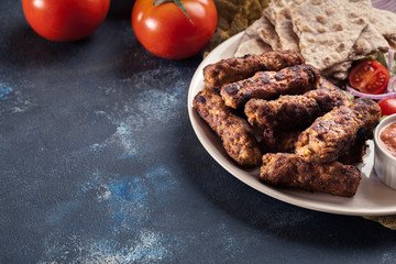 Kebapche or cevapcici, balkan minced meat kebab