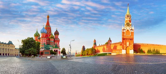 Fotobehang Panorama van het Kremlin, het Rode plein in Moskou, Rusland © TTstudio