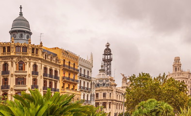 Ancient architecture of  Spanish city of Valencia